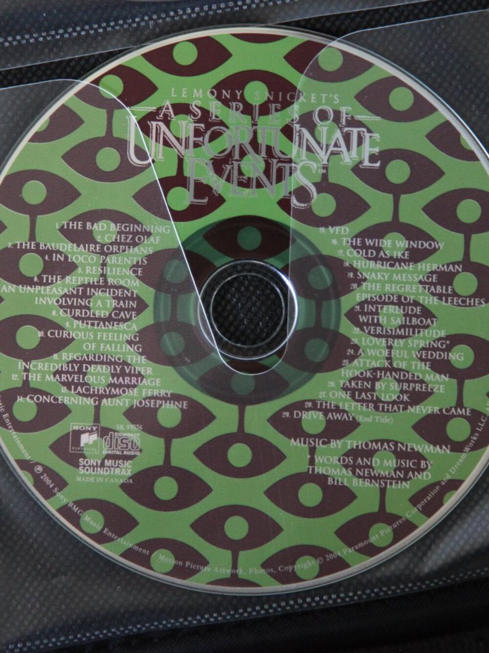 Lemony Snicket's A Series of Unfortunate Events OST Music CD.